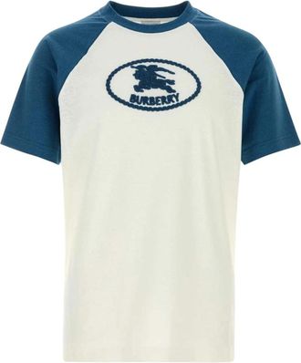 Burberry Katoenen T-shirt - Heren - T-shirts - Blauw - XL - Katoen - Tops