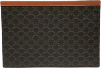 Celine Pre-owned Coated Canvas Clutch - Dames - Vintage Clutch - Bruin - ONE Size - Vintage
