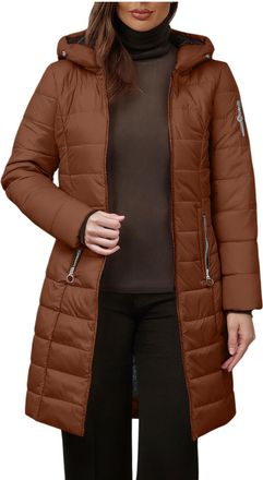 Generic Womens Cotton Coat Winter Warm Hooded Puffer Jacket Soft Long Sleeve Overcoat Outwear Coats Womens Winter Coats Thick Fleece Lined Warm Hooded Parka J