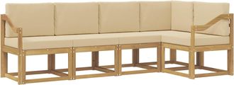 vidaXL Conjunto De Sof&aacute;s De Exterior 5 Uds. Y Beige Vidaxl
