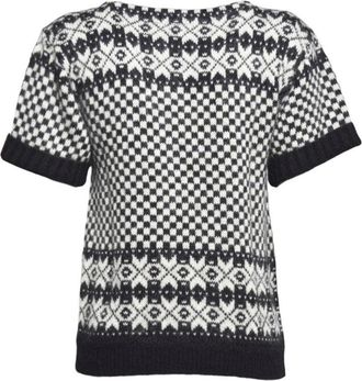 Bally Black/White Checkered Silk And Mohair Top