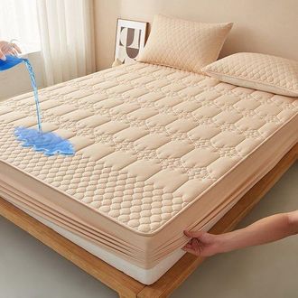 OEM Funda Colch&oacute;n + 2 Almohada, Tpu Impermeable Transpirable, Colchones 28 Cm Grosor, Pasta Jud&iacute;as Rojas Diamante, 200200 Cm + Almohada 4874 Cm