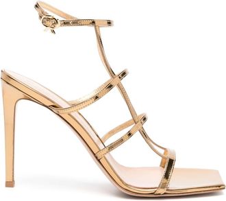 Gianvito Rossi Tone Caged 95mm Patent Leather Sandals - Womens - Calf Leather/Patent Calf Leather