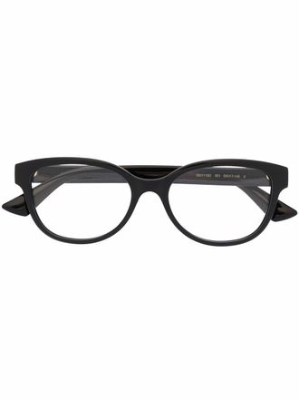 Gucci round-frame logo-plaque glasses - women - Acetate - 53 - Black