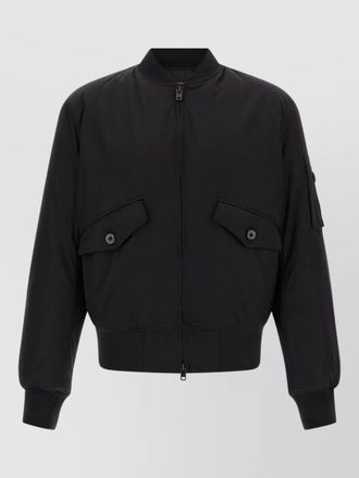 Yohji Yamamoto logo bomber jacket front and sleeve pockets