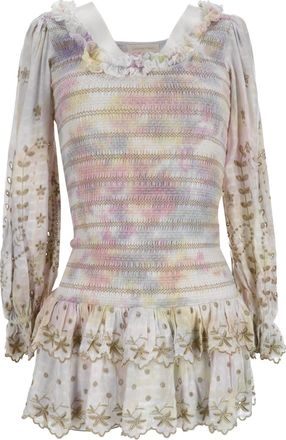 LoveShackFancy Loveshackfancy Celia Tie-Dye Mini Dress in Multicolor Viscose