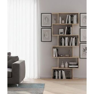 Dmora Libreria - 5 Ripiani Installazione a Muro, Marrone Rovere, -, 80x25x190h cm Ambato