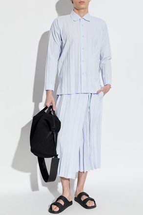 Homme Pliss&eacute; Issey Miyake Pleated Shirt, Mens, Blue