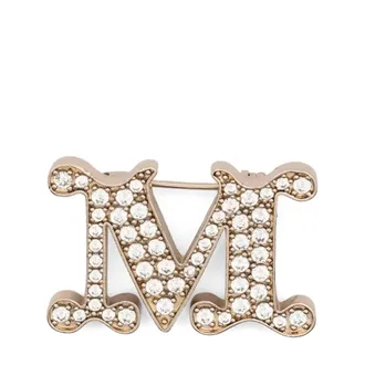 Max Mara Broche con monograma y cristales - Accessories - Hombre - Amarillo - ONE SIZE