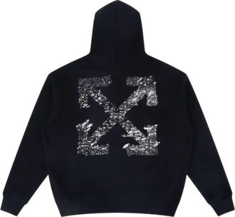 Off-white Paint Splatter Arrow Diag French Terry Hoodie Black 44OWOS26K062-001