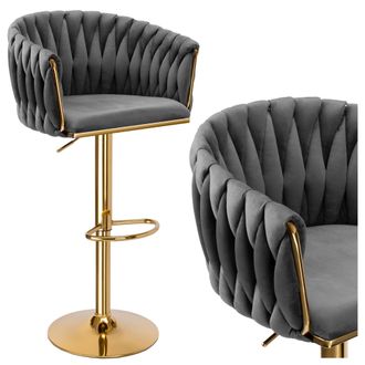 OEM Taburete De Bar Cofton Gold De Terciopelo Grafito