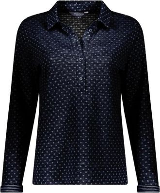 Bloomings Tops, Dames, Blauw, M, Katoen, Slt 457-9113 Stip Polo