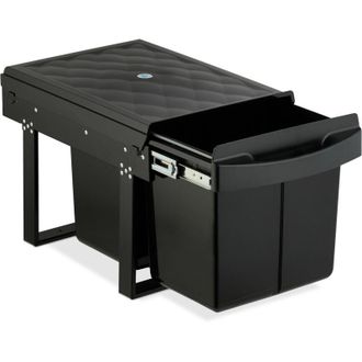 Relaxdays Relaxdays - Cubo de Basura Cocina, 2 Espacios, 2x 15 l, 34,6x34x51,8 cm, Extraíble, Papelera Reciclaje Fregadero, Negro