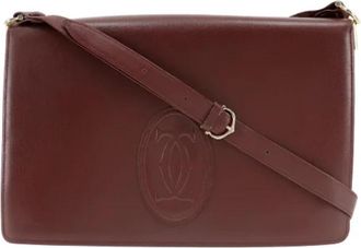 Cartier Tweedehands leren schoudertassen - Dames - Vintage Schoudertas - Bruin - ONE Size - Leer - Vintage