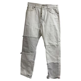 Acne Studios Patchwork Detailed Jeans in White Cotton