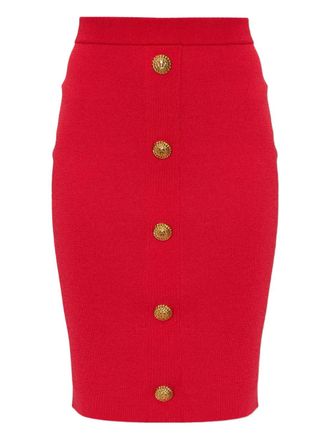 Balmain button mini skirt - Rood