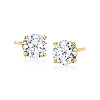 Ross-Simons Lab-Grown Diamond Stud Earrings in 18kt Gold Over Sterling