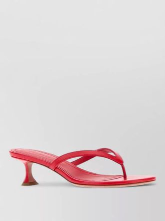 Amina Muaddi juliette nappa leather thong kitten mules