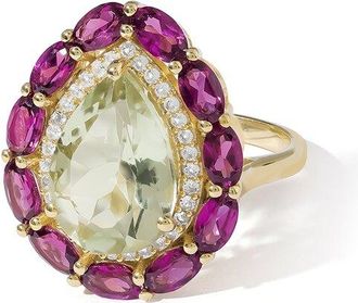Tiramisu 14K Plated Silver 8.65 Ct. Tw. Gemstone Cocktail Ring