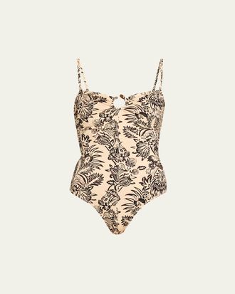 Ulla Johnson Hydra Staples Bandeau One-Piece Swimsuit