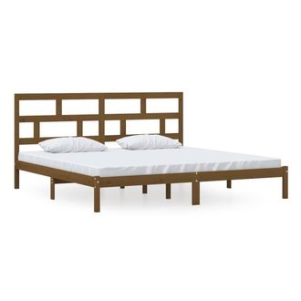 Berkfield Home Bed Frame Honey Brown Solid Wood Pine 200x200 cm