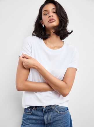 Contemporaine Womens Solid SUPIMA cotton jersey T-shirt