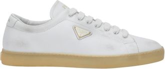 Prada Schoenen, Heren, Wit, 43 1/2 EU, Lage Sneaker in Trendy Stijl