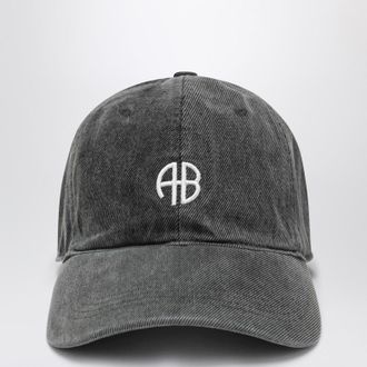 Anine Bing Vintage-effect grey baseball cap