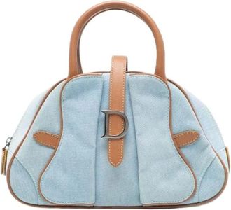 Dior Pre-owned Handbags, female, Blue, Size: ONE SIZE Pre-owned Denim Handbag