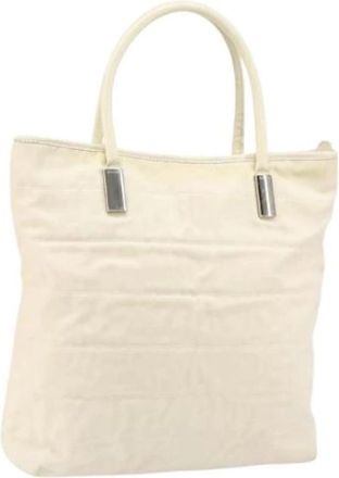 Gucci Pre-owned Canvas Tote Bag - Dames - Vintage Shopper - Wit - ONE Size - Vintage