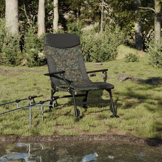 vidaXL Vidaxl - Silla De Pesca Con Reposabrazos Plegable Camuflaje