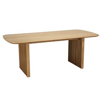 Macabane Mesa de comedor rectangular l200 decorada y roble natural