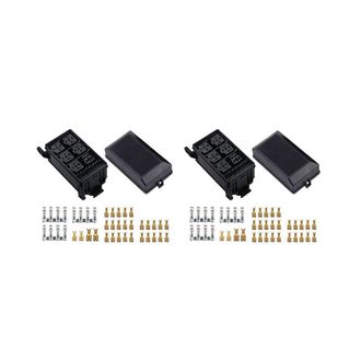 OEM Caja De Rel&eacute;s Con 2 Fusibles, 5 Portafusibles Y 6 Soportes Para Bloques De Rel&eacute;s, Bloque De Fusibles De 12 V Para Autom&oacute;viles