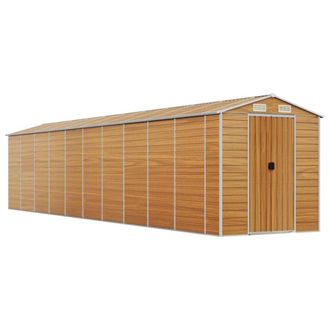 Berkfield Home Garden Shed Light Brown 191x895x198 cm Galvanised Steel | Size: 191 x 895 x 198 cm