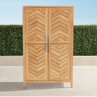 Frontgate Westport Pantry Cabinet in Natural Teak - Frontgate