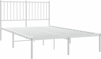 vidaXL Estructura Cama Sin Colch&oacute;n Con Cabecero Metal Blanco 120x190cm Vidaxl