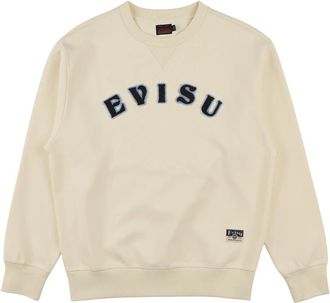 Evisu Sweatshirt met geborduurde badge van fleece - Heren - Sweatshirts - Beige - M - Katoen - Hoodies & sweatvesten