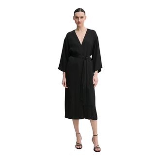 Isabelle Blanche Flared Midi Dress - Dames - Casual kleedjes - Zwart - S - Polyester - Kleedjes