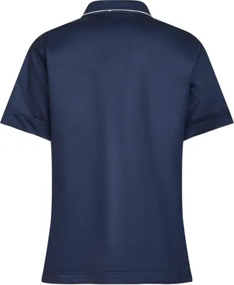 Prada Womens Blue Lisle Cotton Polo Shirt Tops