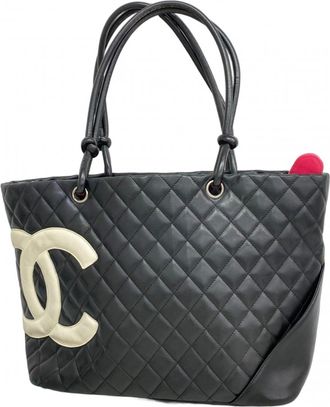 Chanel Black Leather Tote Bag (Pre-Owned)