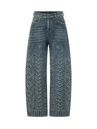 Diesel Blue Relaxed High Rise Jeans