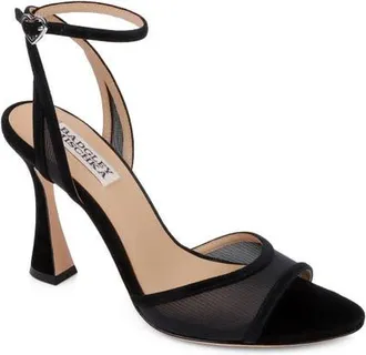 Badgley Mischka Ysabel Ankle Strap Sandal in Black Suede at Nordstrom, Size 7.5