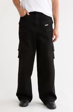 Rta Roman Wide Leg Cargo Jeans in Black at Nordstrom Rack, Size 40