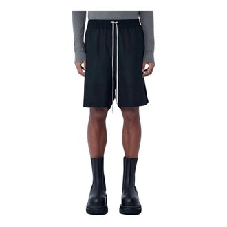 Rick Owens Korte Broeken, Heren, Zwart, L, Shorts met trekkoord en relaxte pasvorm
