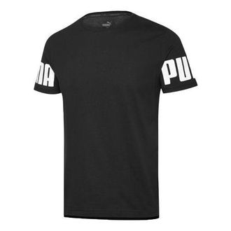 Puma Rebel Cuff Printing Casual Short Sleeve Black 584744-51