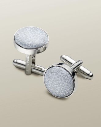 CHARLES TYRWHITT Silk Round Cufflinks - Ice Blue by Charles Tyrwhitt
