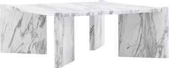 VE DESIGN Design Couchtisch Rogaland Marmoroptik Weiss, 100 x 100 cm