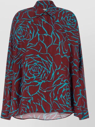 Dries Van Noten casia shirt long sleeves floral collar