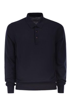 Kiton Katoenen Polo Shirt met Lange Mouwen