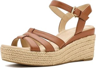 Life Stride Havana Espadrille Sandals Womens Wedge Shoes Tan : 8.5 M (B), Synthetic